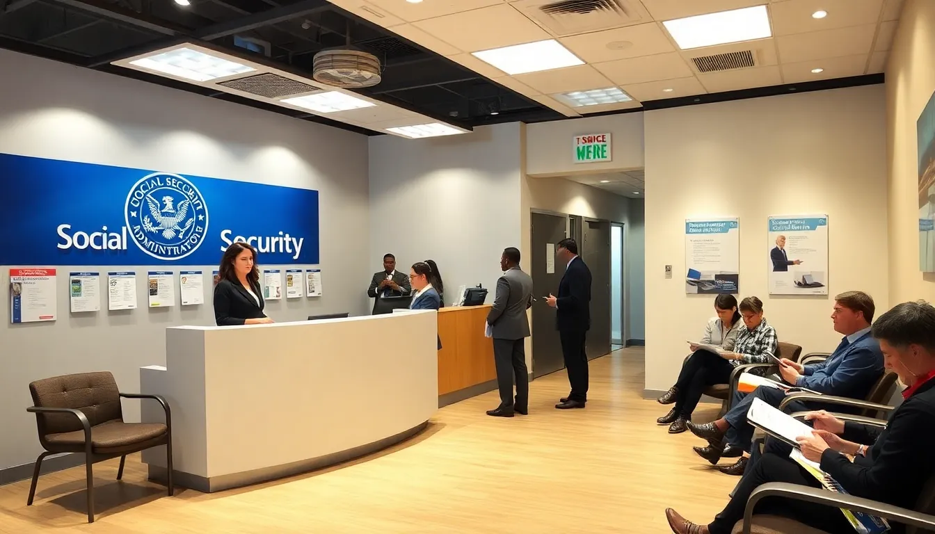 Lynnwood Social Security office with diverse professionals assisting clients.